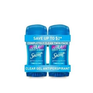2-Pack Secret Women’s Clear Gel Antiperspirant Deodorant 72hr Odor Protection